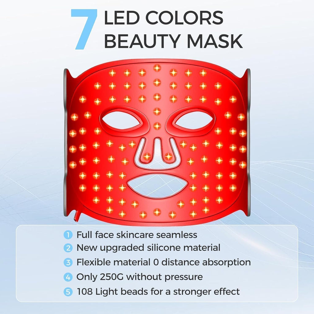 Máscara facial LED con Terapia de Luz Roja para la Cara y la Piel - additional image 5